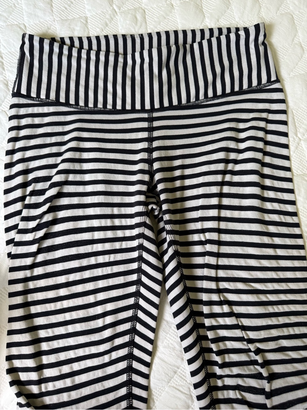lululemon athletica Black and White Striped Leggings
